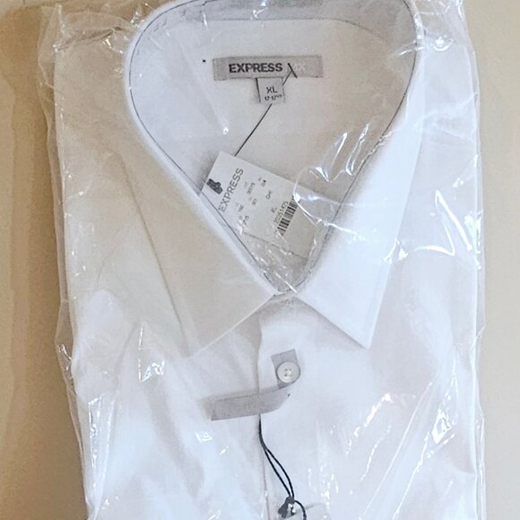 Men's white, long-sleeved dress shirt from the brand EXPRESS - Picture 1 of 10